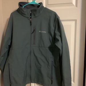 Men’s Columbia Soft Shell Full Zip Jacket XL Gray